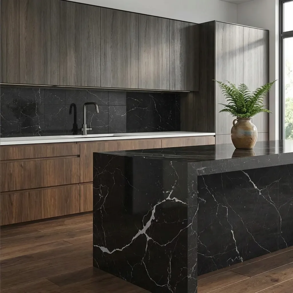3.Kitchen with Black Tile