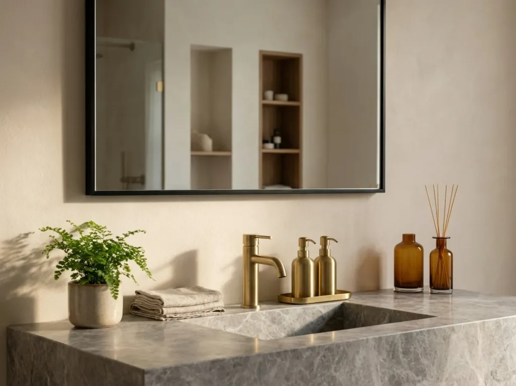 4.Black Bathroom Mirror