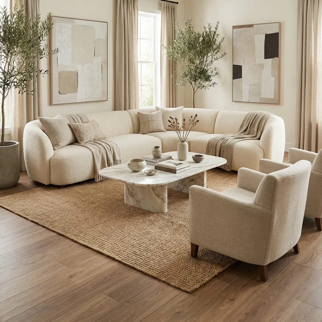 4.Living Rooms Wood Look Porcelain Tile
