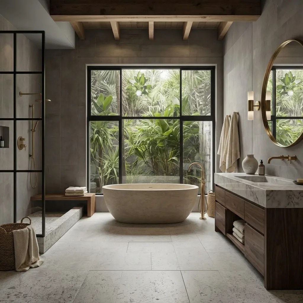 4.Terrazzo Tile Bathroom