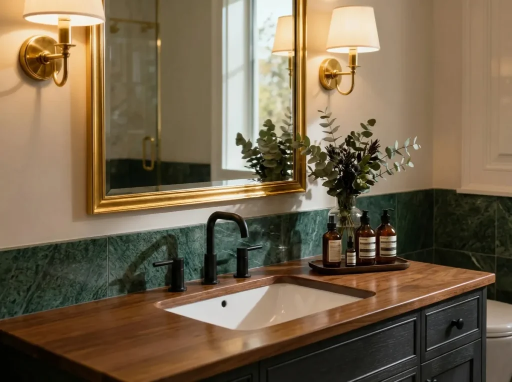 5.Gold Bathroom Mirror