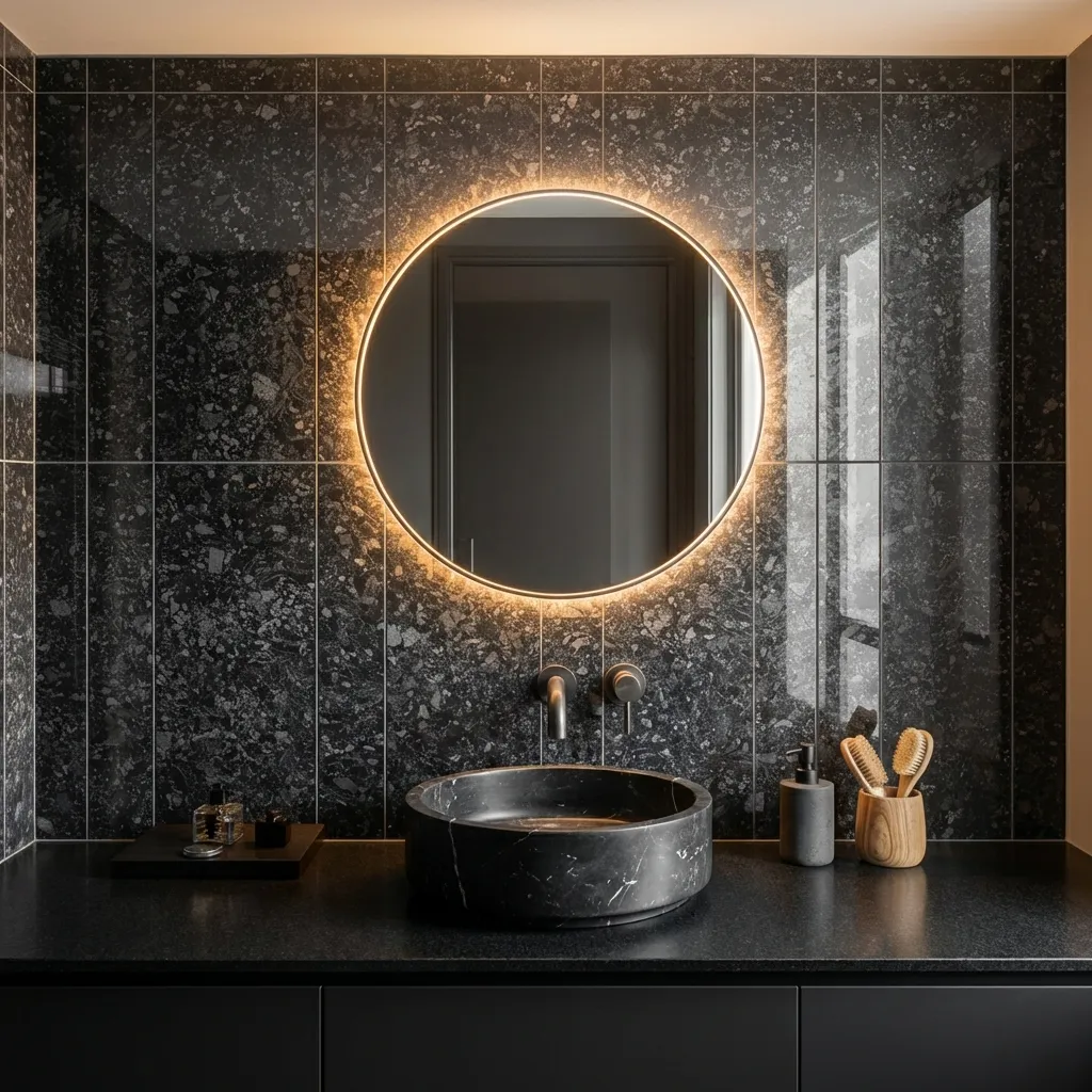 6.Black Terrazzo Tile