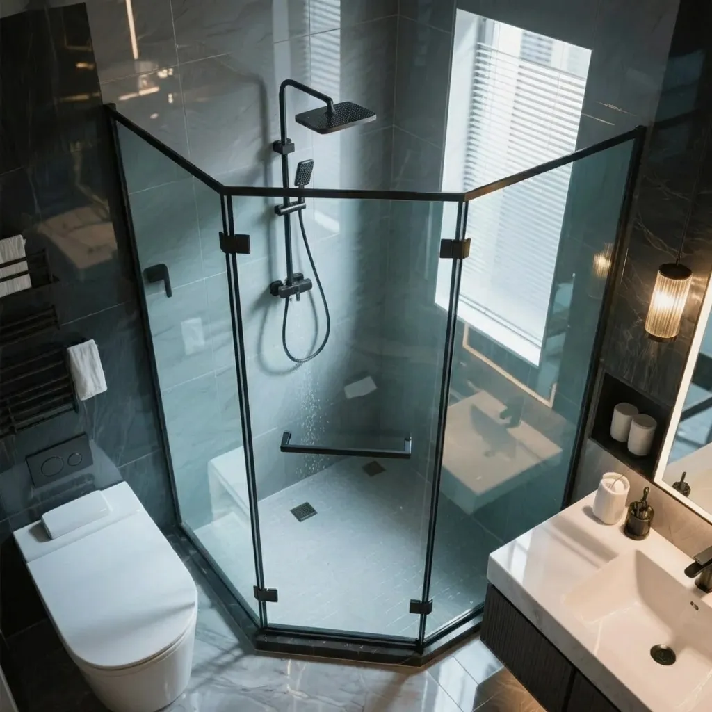 6.Flush Door Shower Glass