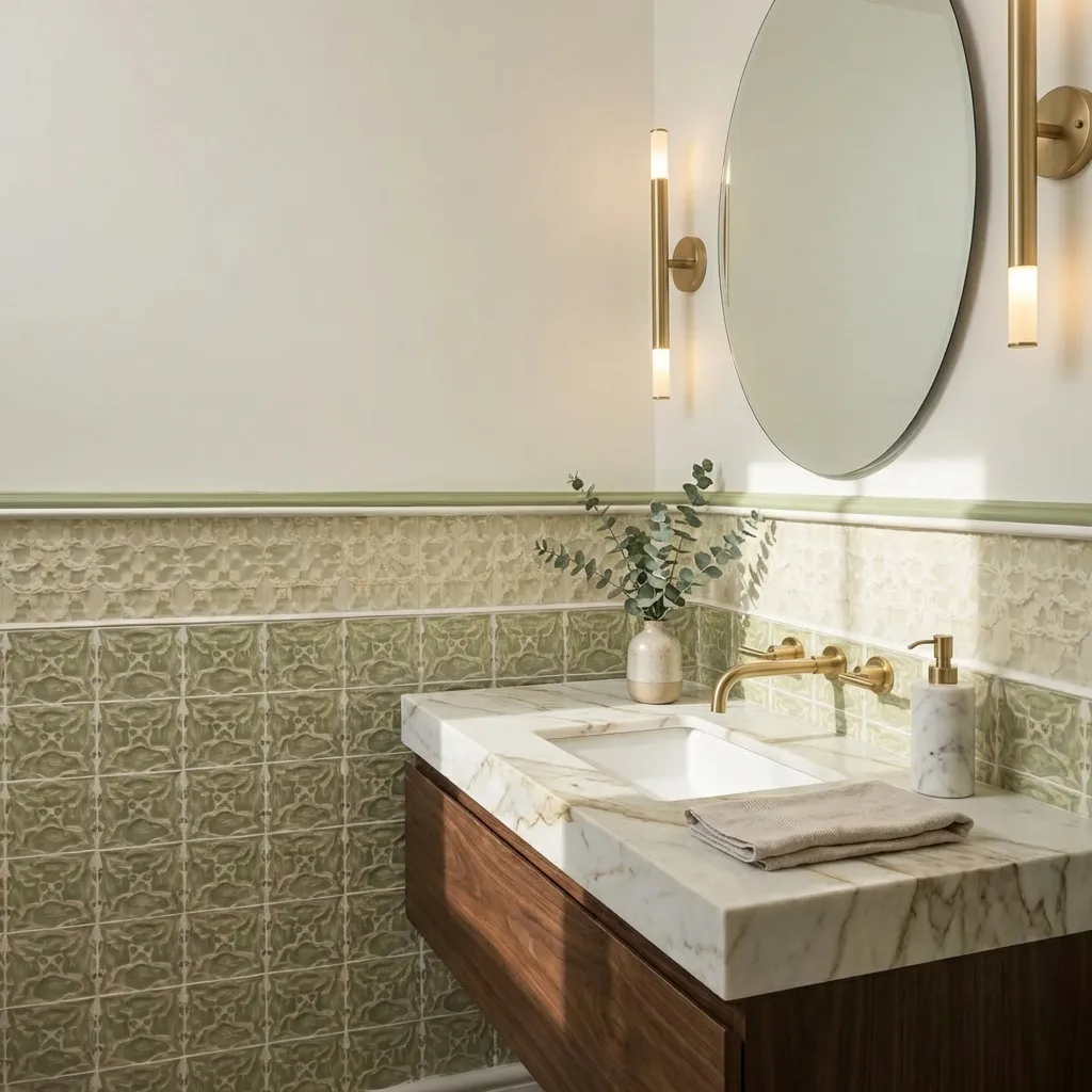 6.Powder Rooms Cement Tile