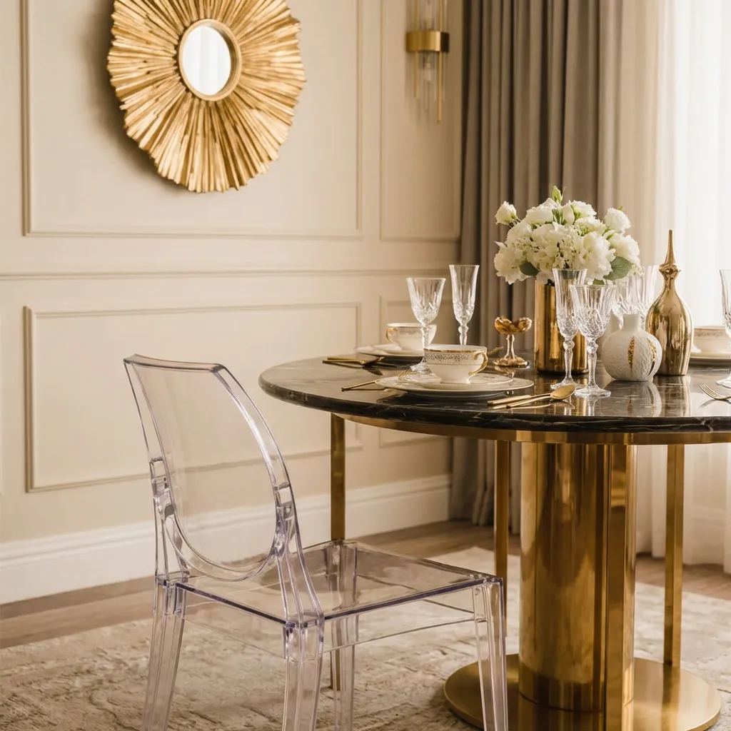 7.Glass Dining Chair