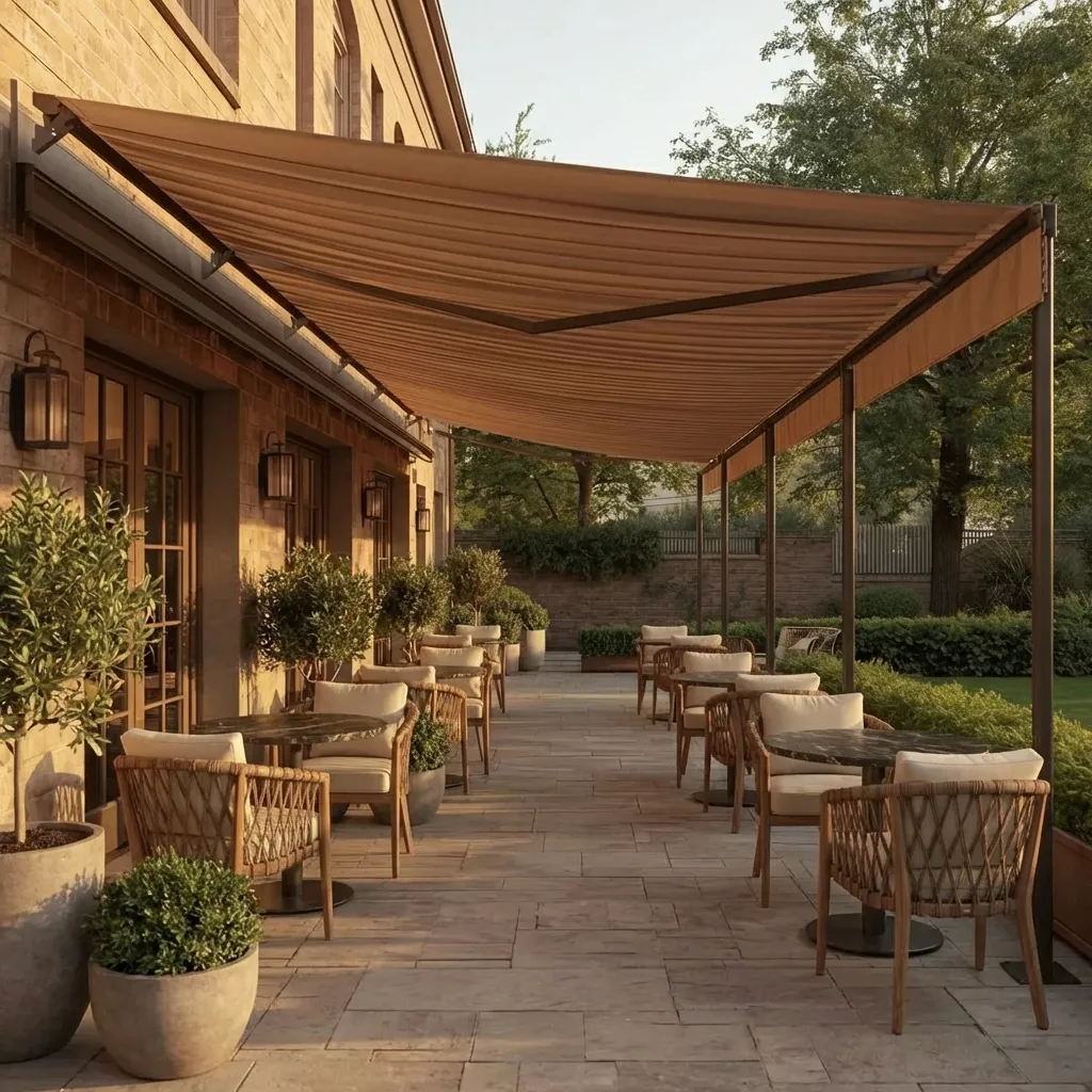 7.Retractable Fabric Pergola