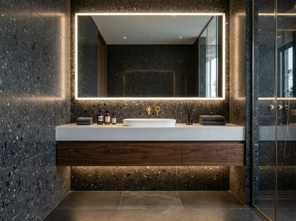 8.Frameless Bathroom Mirror