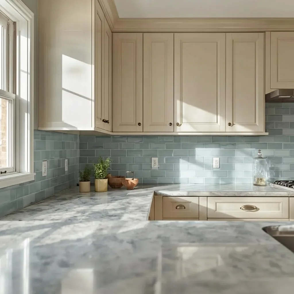 9.Blue Backsplash Tile