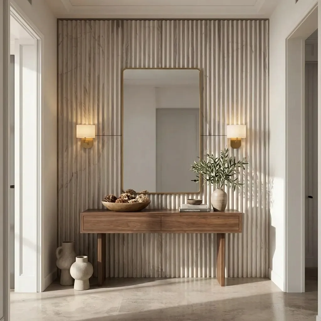 9.Fluted Marble Tile