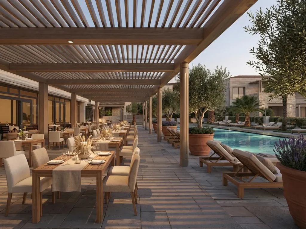 9.Hotel Restaurants Pool Decks Pergola