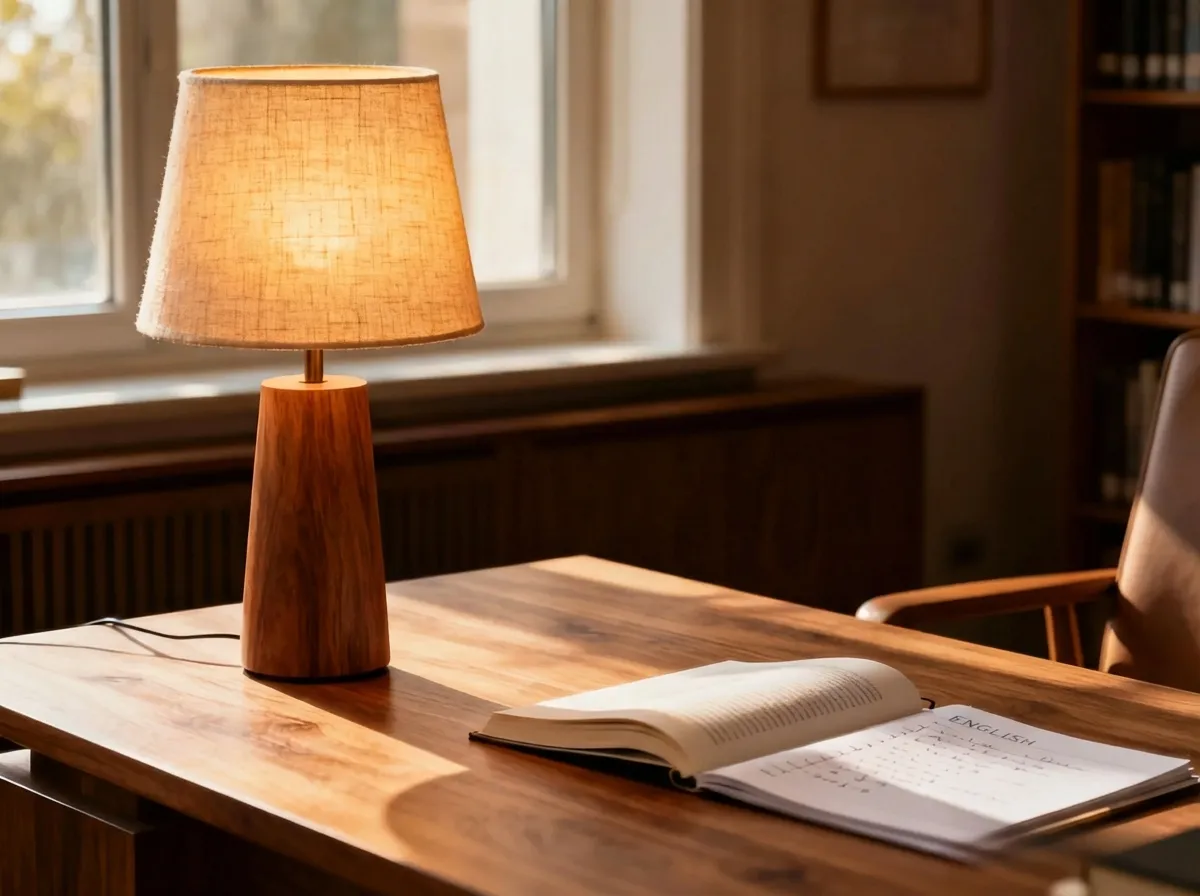 9.Wooden Desk Lamp