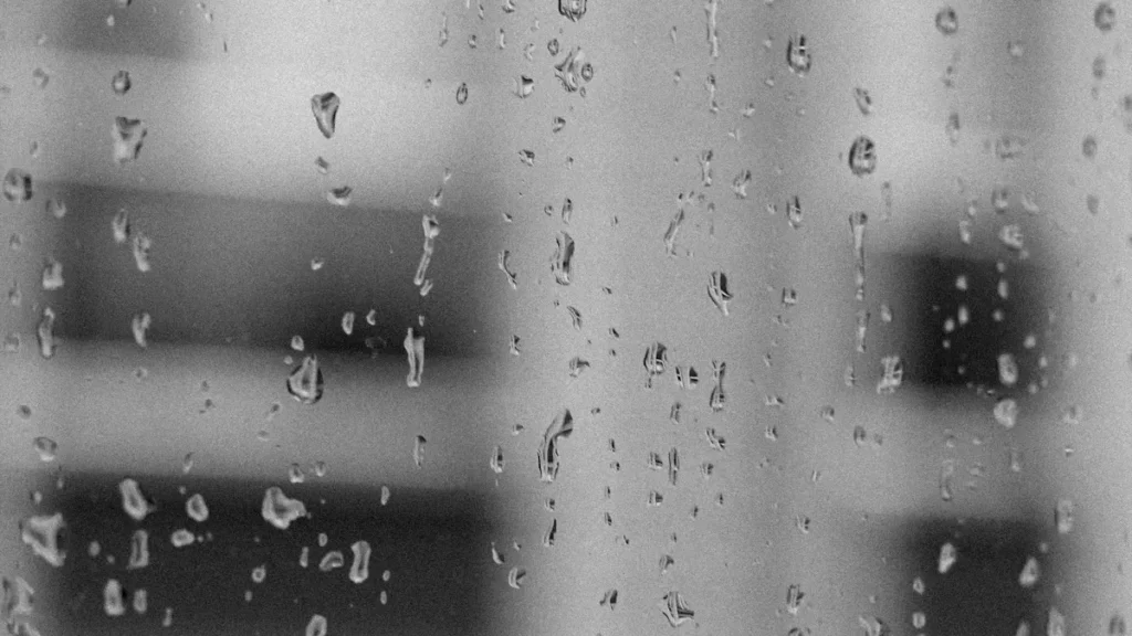 Condensation droplets on a windowpane