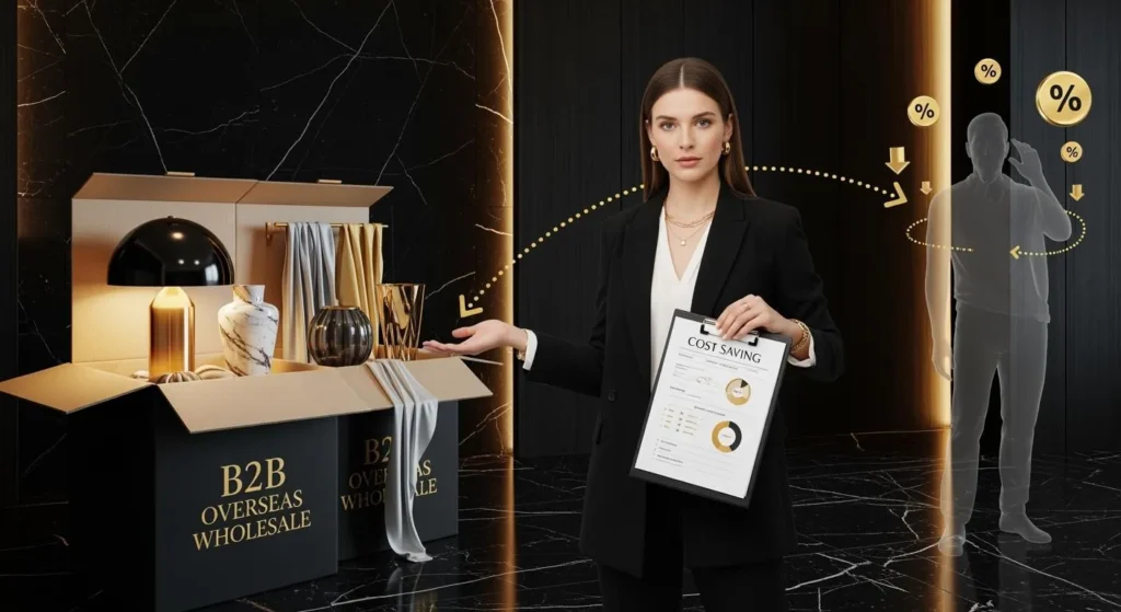 Person presenting interior samples and planning documents