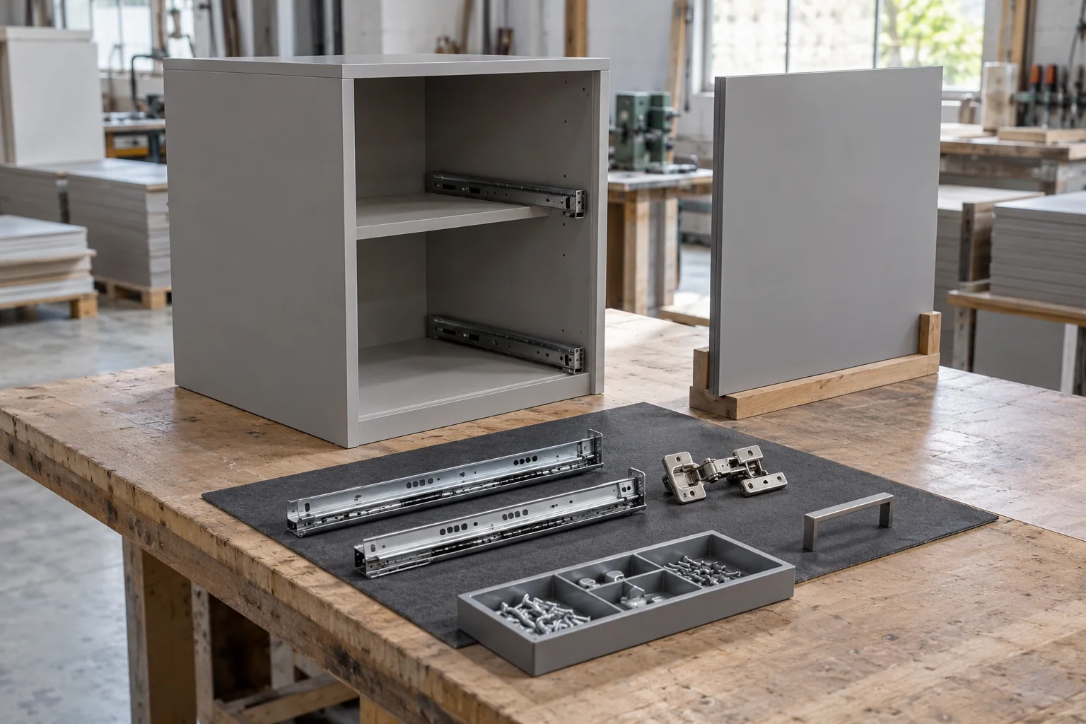 Unbranded product assembly components separated into complete and partial configurations