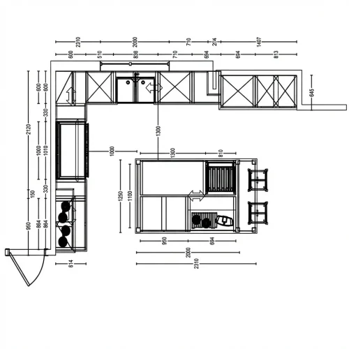 Island Shaped Kitchen图纸4