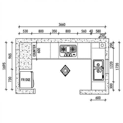 U Shaped Kitchen图纸3